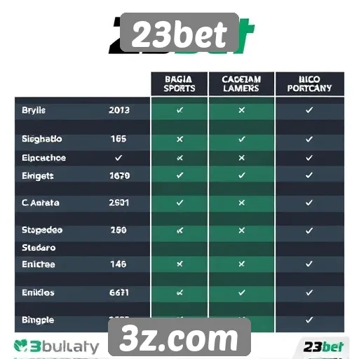 Comparativo entre 23bet e concorrentes do mercado